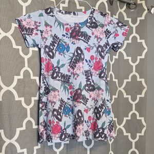 Floral Graphic David BOWIE Girls Custom Boutique Tunic Dress Dragonfly & Stitch
